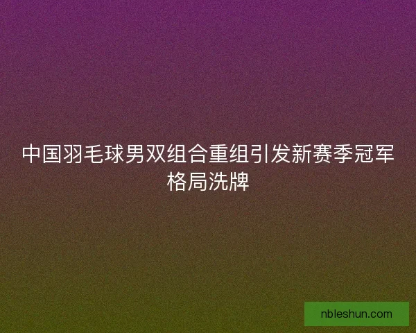 中国羽毛球男双组合重组引发新赛季冠军格局洗牌